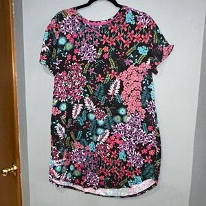 N Natori jersey soft cotton‎ sleep shirt floral size M